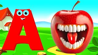 A apple B ball C cat D doll E egg F frog G glass H hat I igloo Abc Song kids video [upl. by Atnuhs]