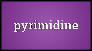 Pyrimidine Meaning [upl. by Enak643]