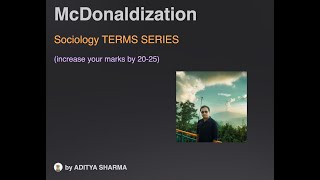 McDonaldization  Application in PYQ  Sociology Term series  Aditya sir [upl. by Ahseyt]