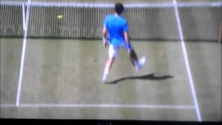 Andy Murray incredible shot v Tsonga Queens Final 2011 HD [upl. by Shantha994]