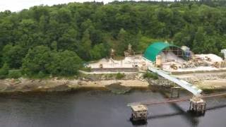 Lochaline Ferry and Sand Mine From Above HD [upl. by Sirac]