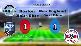 Boston Bolts Elite 1 vs NE Surf Metro West Navy 1 51924 [upl. by Eimia]