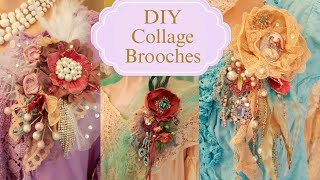 How To Make BEAUTIFUL Collage Brooches From Upcycled Materials [upl. by Maighdiln]