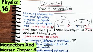 16 Diamagnetism Cause of Diamagnetism magnetism and matter class 12 Physics Cbse physics neet [upl. by Letnwahs]