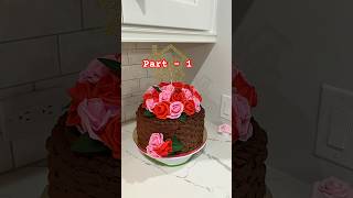 Flower Cake Making video Part1 flowercake shorts cakemaking [upl. by Siravaj]