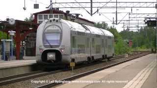 SJ X40 trains in Katrineholm Sweden [upl. by Naitsyrk]