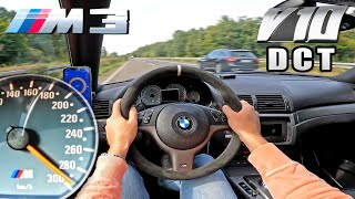 BMW M3 E46 V10 DCT is a BEAST on the GERMAN AUTOBAHN [upl. by Auohc]