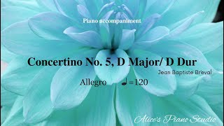 Breval Concertino No 5 for Cello and Piano Allegro Piano Accompaniment in 4 different speeds [upl. by Molton406]