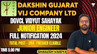 Dakshin Gujarat Vij Company Ltd  Junior Engineer Recruitment 2024  394 Posts Freshers Eligible [upl. by Cerallua]