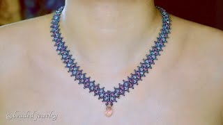 Beautiful beaded necklace How to make beaded jewelry [upl. by Colt]