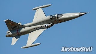 F5 Freedom Fighter Flybys  Northern Illinois Airshow 2017 [upl. by Kra]