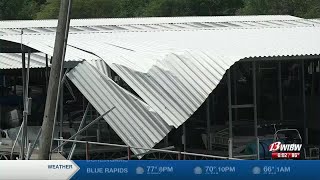 Storm damages Melvern Lake Marina [upl. by Ekud244]