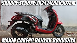 NEW SCOOPY SPORTY 2024 MERAH HITAM RANGKA GARANSI 5 TAHUN [upl. by Wahlstrom24]