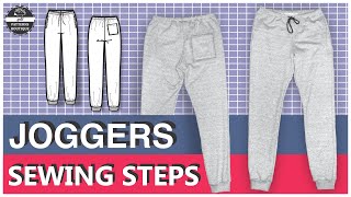 Basic Joggers  Sweatpants for Men DIY  Sew Along  Complete Sewing Steps  PDF Patterns Boutique [upl. by Korns464]