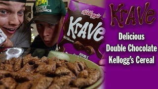 Eating Krave Double Chocolate Kelloggs Cereal [upl. by Picco]