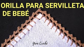 Orillas para Servilletas de Bebé  51 aprendercrochet [upl. by Gentilis568]