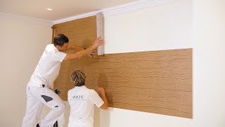 Horizontal wallpaper installation [upl. by Yecad]