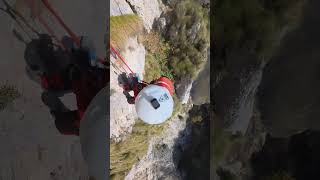 Rappel 360 video insta360 mountains rappelling [upl. by Atsillak861]