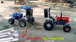 DIY remote control swaraj 744 tractor from dc motor using pvc pipe [upl. by Akiv]