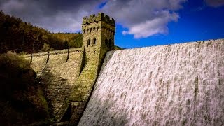 Derwent reservoir dam overflows  DJI Mavic [upl. by Ykciv]