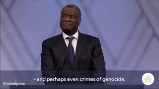 Nobel Peace Prize Speech by Dr Mukwege  UN Mapping Exercise Report [upl. by Alig624]