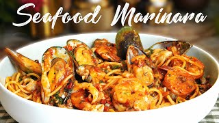 SEAFOOD MARINARA PASTA RECIPE  An Italian Classic [upl. by Anidnamra]