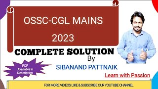 OSSC CGLRE 2023  OSSC CGL MAINS 2022 COMPLETE SOLUTION  OSSC CGL MAINS MATH  OSSC CGL 2023 [upl. by Rozele]