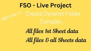 FSO  Compile Data From all files of Folder  VBA for folder picker  FileSystemObjects [upl. by Frechette]