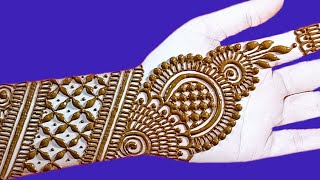 Front hand full palm mehndi design  Easy Latest Mehndi Designs for beginners  mehandi ka designs [upl. by Boutis]