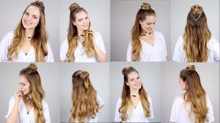 5 Ways to rock the Half Top Knot  Super easy and fast [upl. by Teagan]