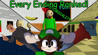 Every Baldis Basics Ending RANKED  L is Weegee [upl. by Eiznekcm]