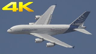 4K  Airbus A380 air display at Payerne Air Show Air14 [upl. by Esihcoc]