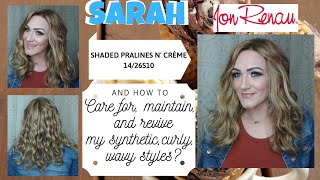 SARAH by Jon Renau 1426S10 Shaded Pralines N Creme  How to care formaintain synthetic curly hair [upl. by Jacques]