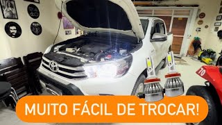 COMO TROCAR LAMPADA FAROL HILUX LED 28 PASSO A PASSO 2016 2017 2018 2019 2020 2021 [upl. by Aholla]