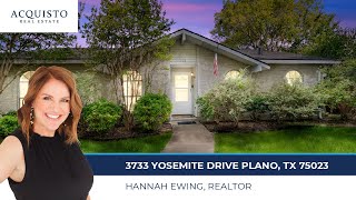 3733 Yosemite Drive Plano TX 75023  Hannah Ewing Realtor [upl. by Enrak]