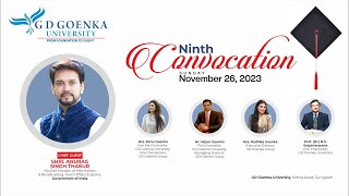 GD Goenka University 9th Convocation Ceremony  Part I [upl. by Mcgurn]