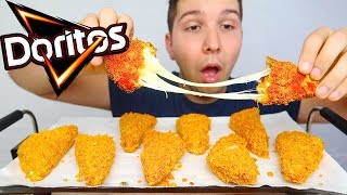 CHEESE STUFFED LOADED DORITOS • Mukbang amp Recipe [upl. by Jorin]