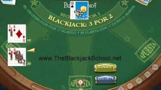 Aprender Blackjack dividir cartas iguales en la partida [upl. by Eiryt71]