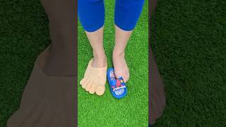 Super cool giant slippers 🦶🦶 tiny slippers 🦶🏻🦶🏻 love trending satisfying [upl. by Florian150]