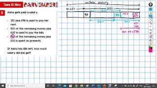 Word problem solved with bar model 10 Nov 2020 Barvember solution [upl. by Scuram]