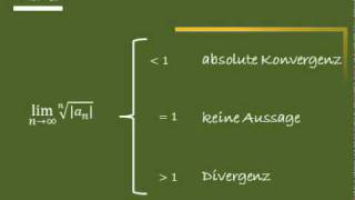 Konvergenzkriterien füt Reihen Wurzelkriterium [upl. by Ytte]