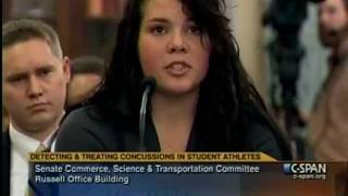 Alexis Ball Testimony at Concussion Hearing [upl. by Yrnehnhoj]