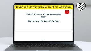 Ctrl A to Z Computer Shortcut keys  computer [upl. by Cornelle]