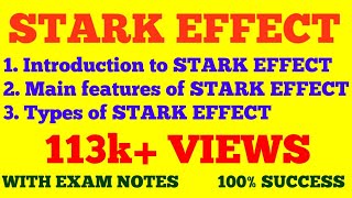 STARK EFFECT  ATOMIC AND MOLECULAR SPECTROSCOPY  WITH EXAM NOTES [upl. by Stauffer]