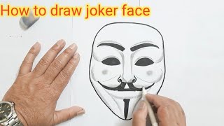 how to draw JOKER FACE  drawing for beginners step by step  easy joker sketch ‎Ayyaz24 [upl. by Fishbein75]