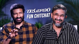 Director Teja Interviews Gopichand  Ramabanam  Dimple Hayathi  Sriwass [upl. by Heyer]