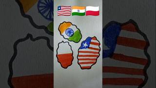 Liberia 🇱🇷 India 🇮🇳  🇮🇳 Independence Day Drawing shorts art ashortaday [upl. by Wertheimer502]