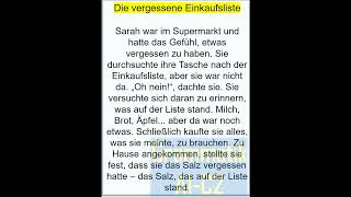Die vergessene Einkaufsliste  Erzählung A2B1 Berlin Deutschhören B1 A2 [upl. by Cordalia]