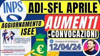 ULTIM’ORA INPS🔴 ADI SFL⚠️AUMENTI✅CONVOCAZIONI e PAGAMENTI💶 NASPI AUU [upl. by Leirol]