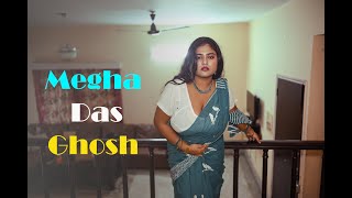 MEGHA DAS GHOSH IN A PURE INDIAN LOOK WITH COTTON SAREE AND BLOUSE VIDEO  DESI FASHION VLOG [upl. by Earehc]